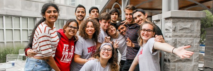 intensive freshman seminar students grouped together and posing